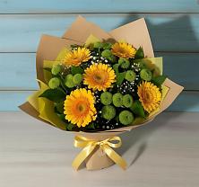 Букет цветов из:  Герберы и Хризантемы в Ярославле