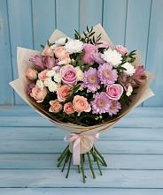 Букет цветов из:  Хризантемы, Розы и Альстромерии #REPLACE_PRED# Ярославле