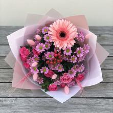 Букет цветов из:  Розы, Герберы и Хризантемы в Ярославле