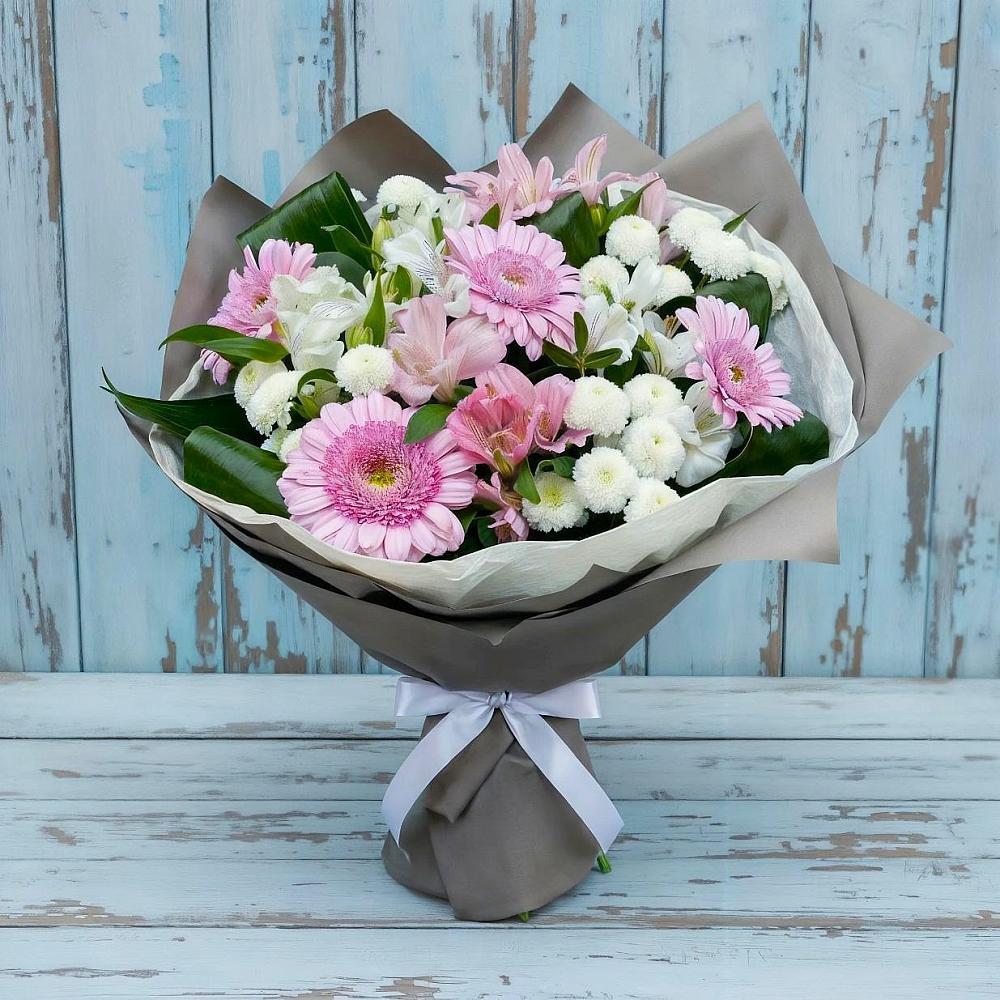 Букет цветов из: Герберы, Альстромерии и Хризантемы в Ярославле